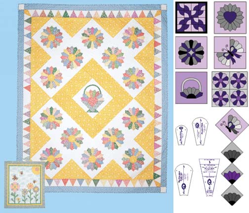  Dresden Plate Straight Quilting Templates with 1/4 Seam  Allowance - 16 Block - 2 Piece Acrylic Template Set