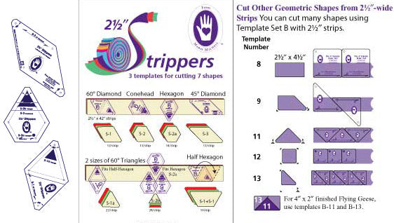 Log Cabin Ruler 5/8 and 1-1/4 inch finished strip widths